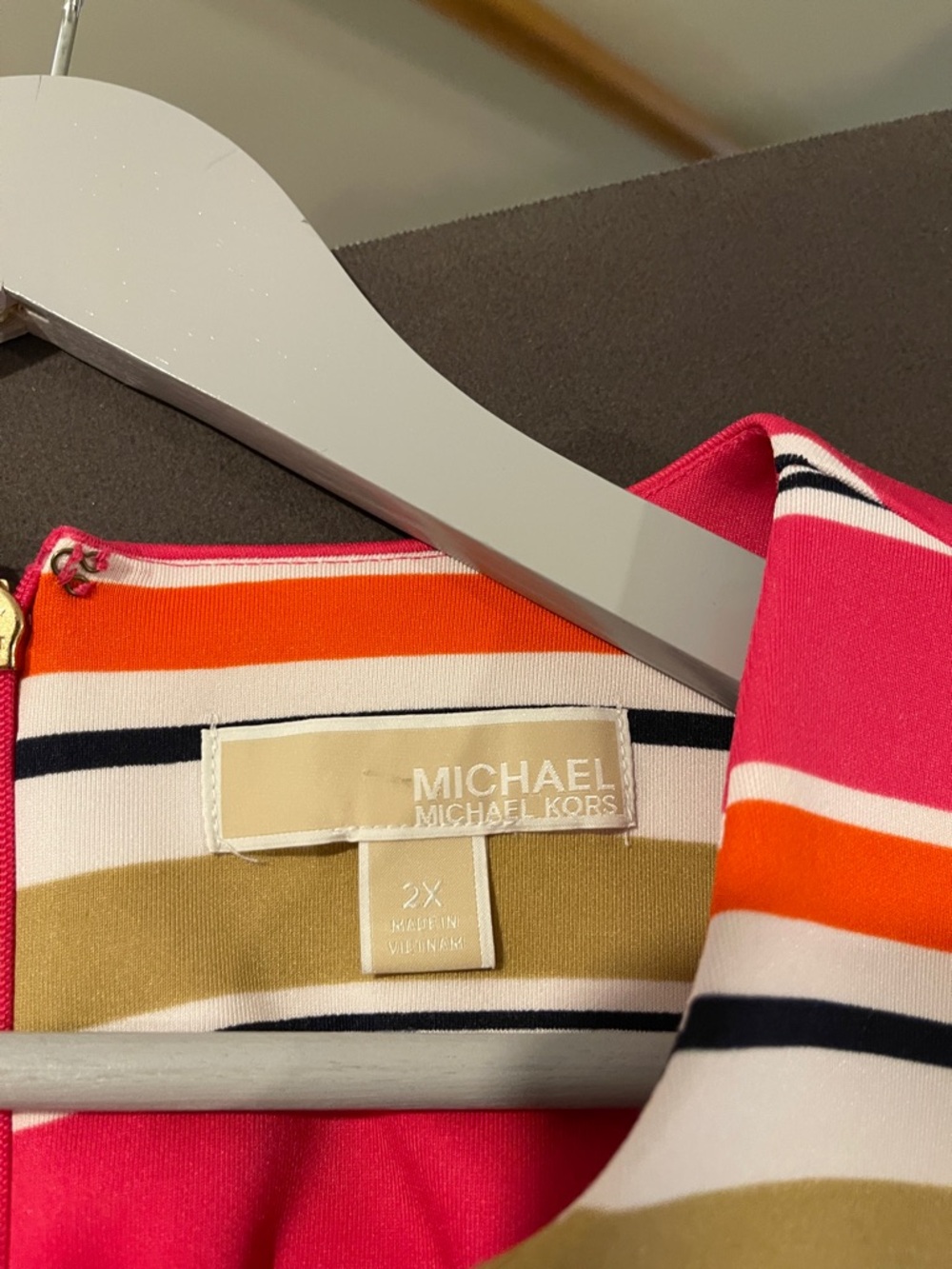 Michael Kors Pink Orange Striped Top - Picture 2 of 4